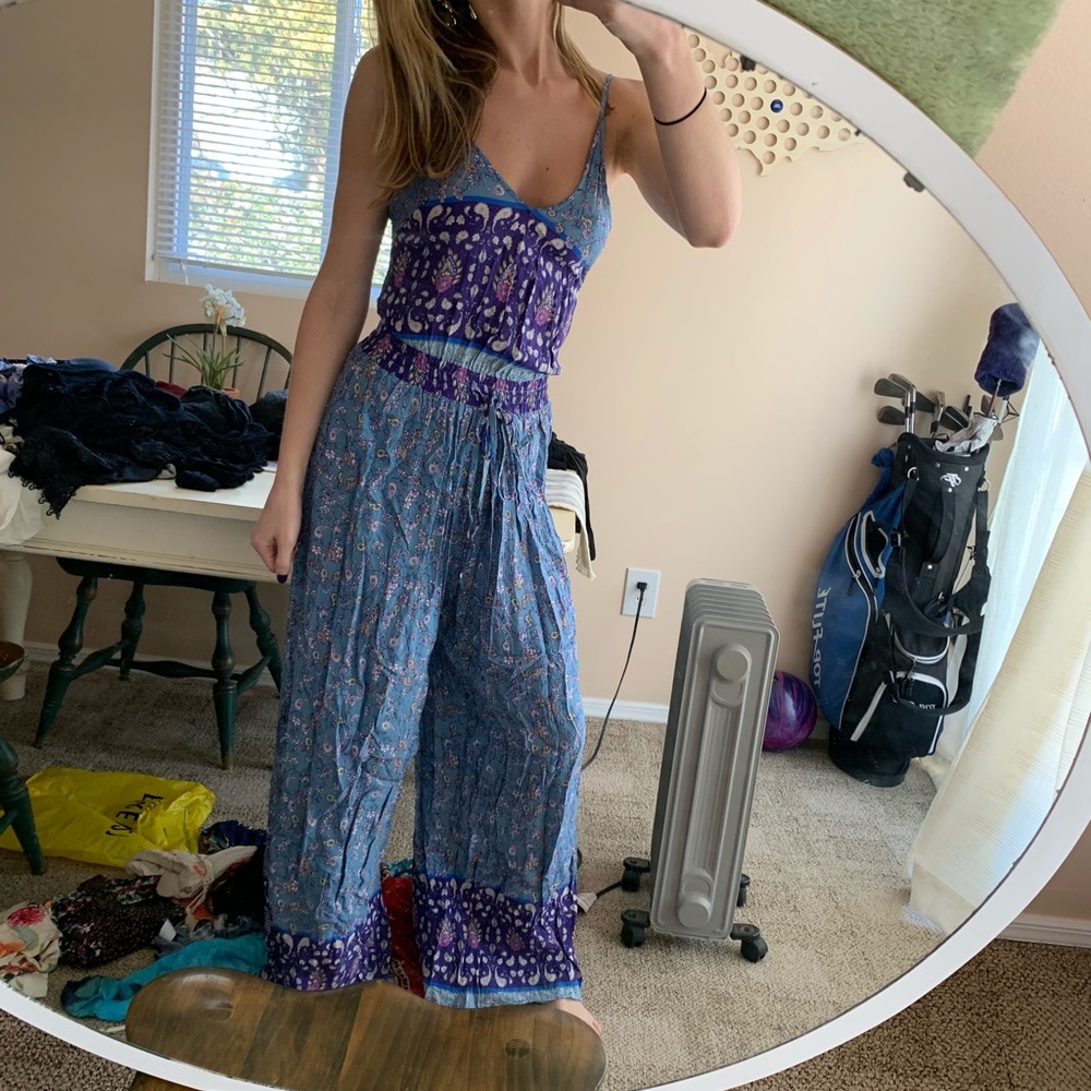 Jaase Blue & Purple Printed Jumpsuit
